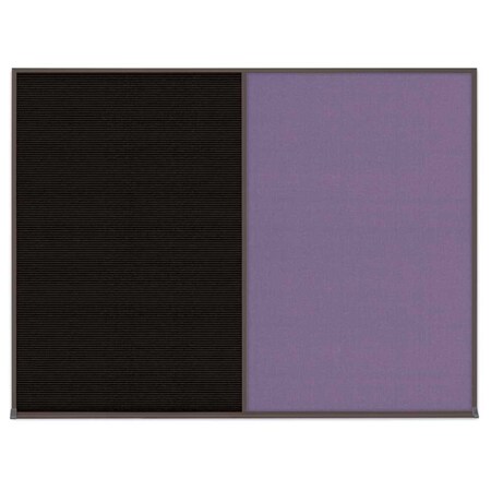 United Visual Products Double Door Radius Corkboard, 42"X32", W UV80025-WHITE-CLOUD